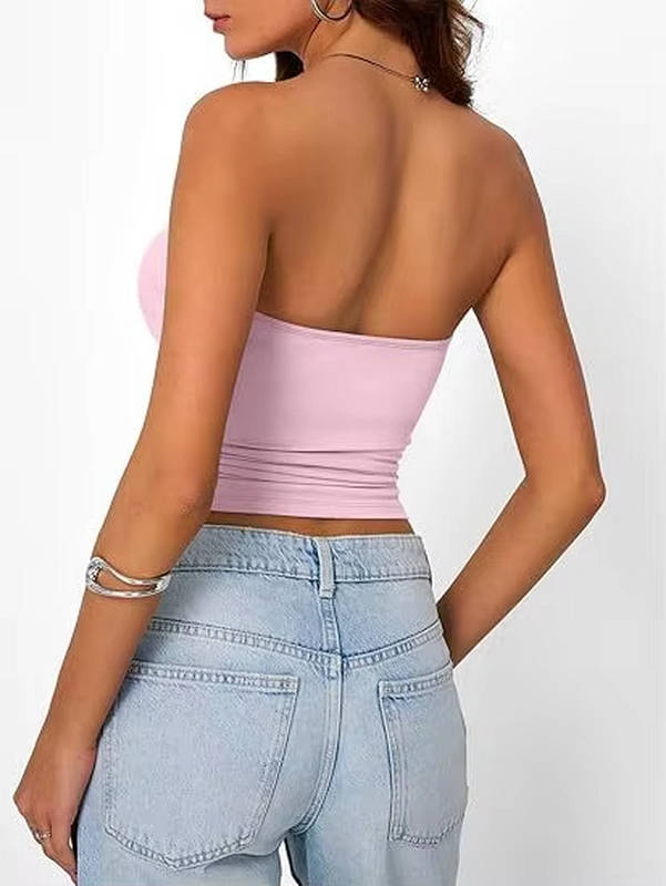 Seamless strapless women's top, offering comfort and a stretch fit. Great for summer fashion.