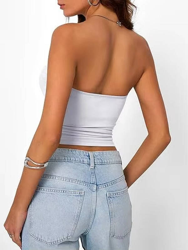 Summer fashion women's tube top, seamless and strapless, comfortable stretch fit crop top.
