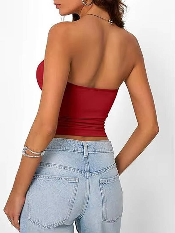 Comfortable women's seamless bandeau crop top, strapless design for ultimate summer ease.