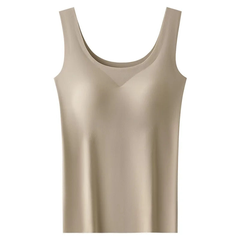 Padded seamless comfort tank top for women, offering support with a built-in bra for ultimate everyday wear.