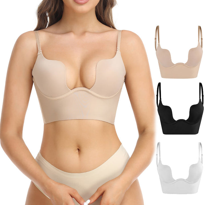 Versatile convertible bra for women, featuring a seamless design and deep low back ideal for various necklines.
