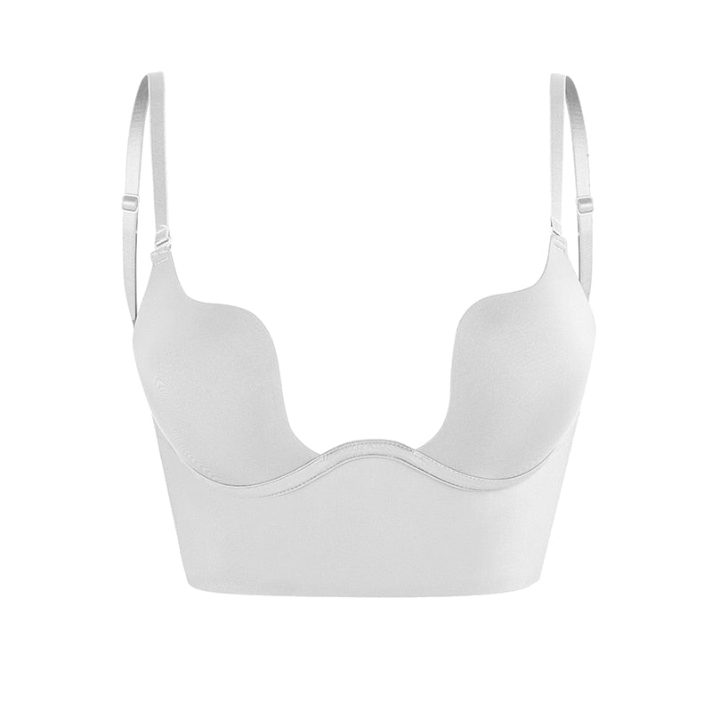 Soft intimate apparel: A seamless low back bra with convertible straps for ultimate versatility and comfort.