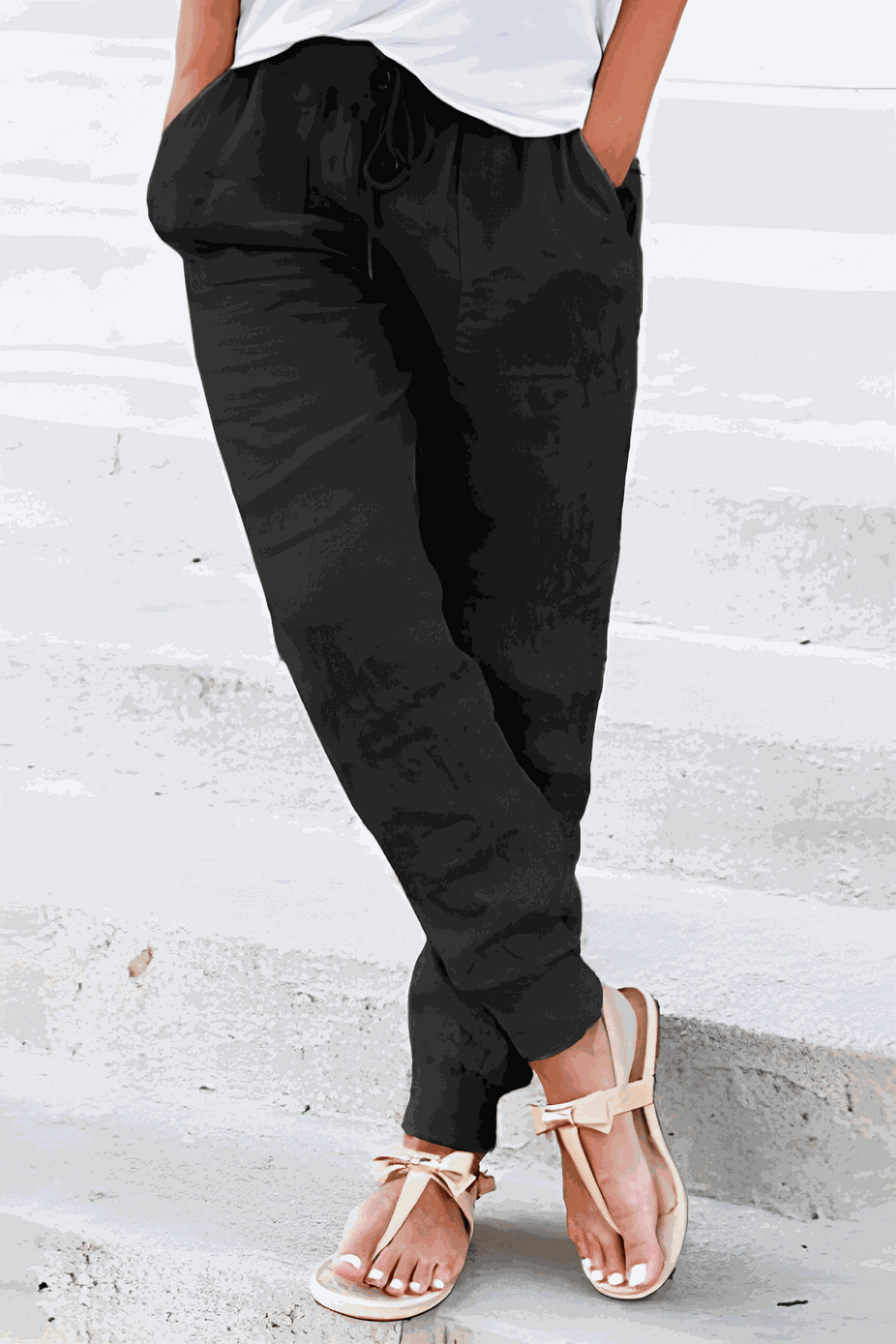 Comfortable women's Sedona casual joggers featuring an adjustable drawstring waist for a perfect fit.