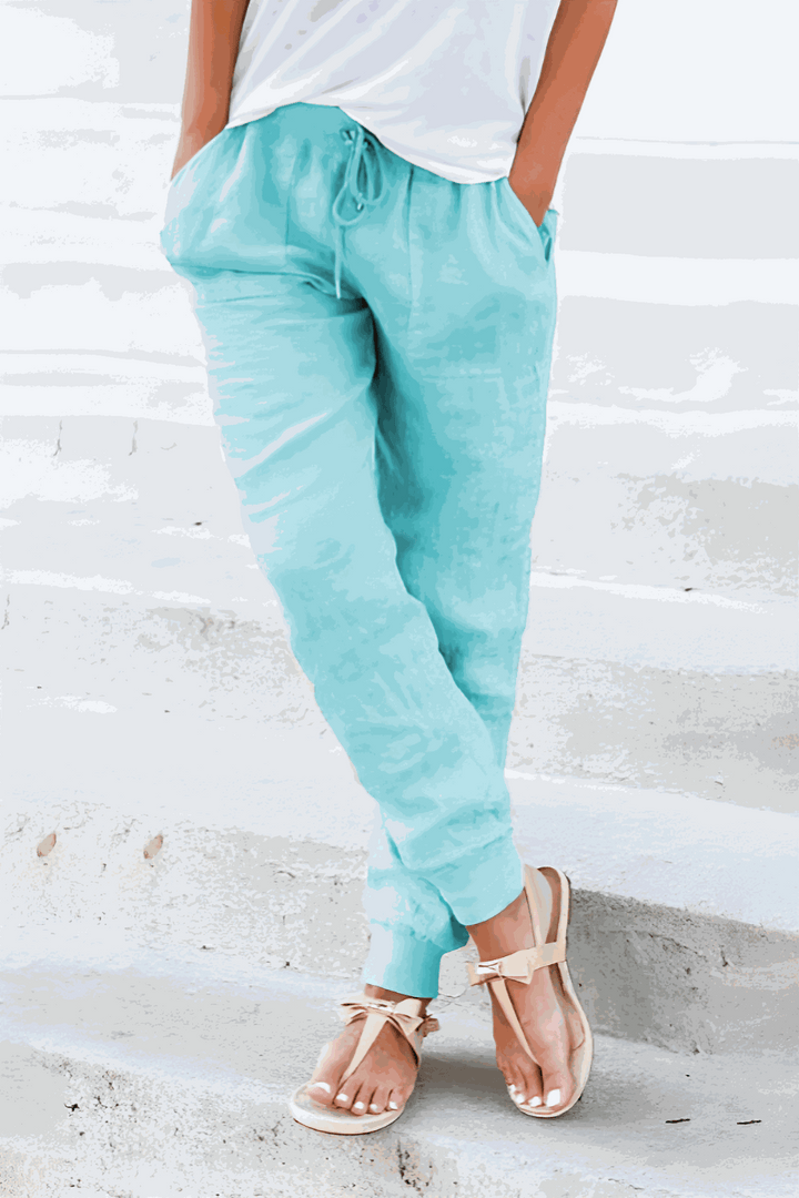Elastic cuff detail on women's Sedona casual joggers, offering a stylish tapered fit and all-day comfort.