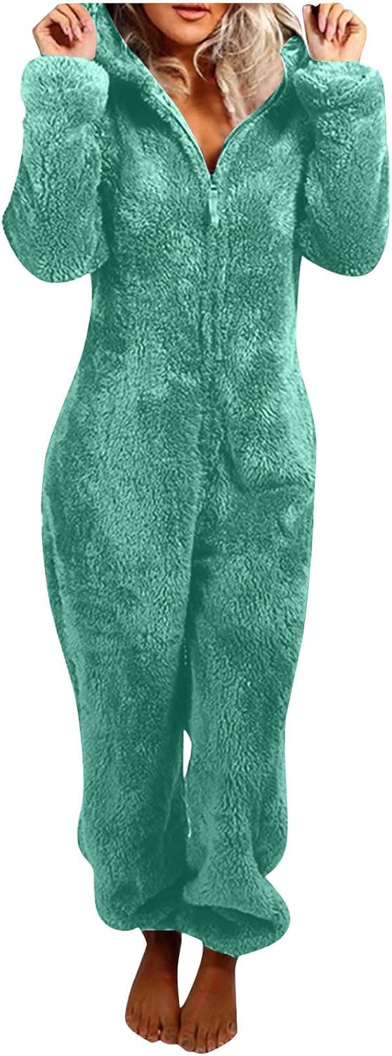 Cozy women's hooded sleepwear, fuzzy sherpa for warmth & luxury.