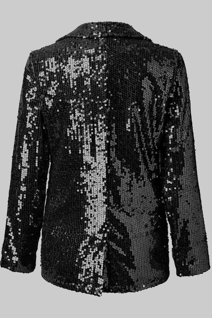 Glamorous women's sequin blazer, a dazzling statement piece for evening wear & parties.