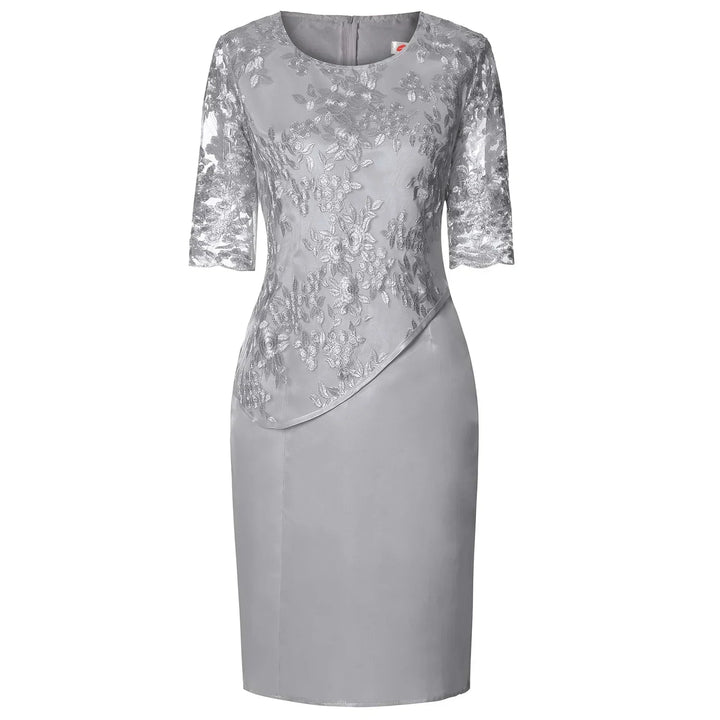 Flattering short sleeve midi dress for women, ideal versatile fashion for elegant party or casual occasions.