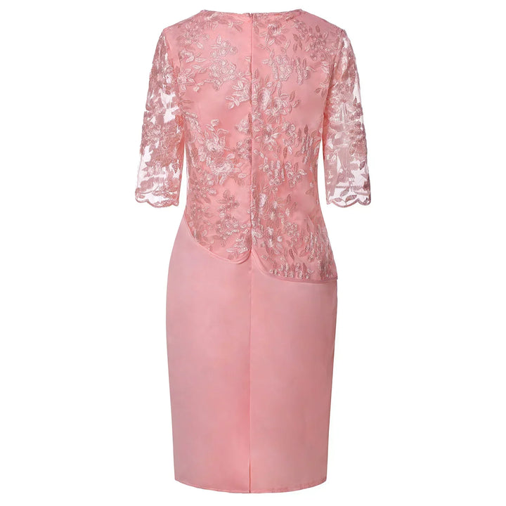 Stylish women's short sleeve midi dress, a flattering and elegant choice for any cocktail or party event.