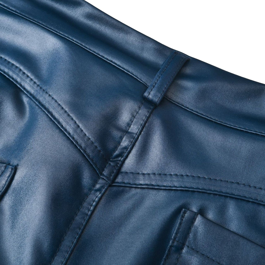 Black high-waist sculpting slim-fit pants for women, chic and versatile fashion trousers.