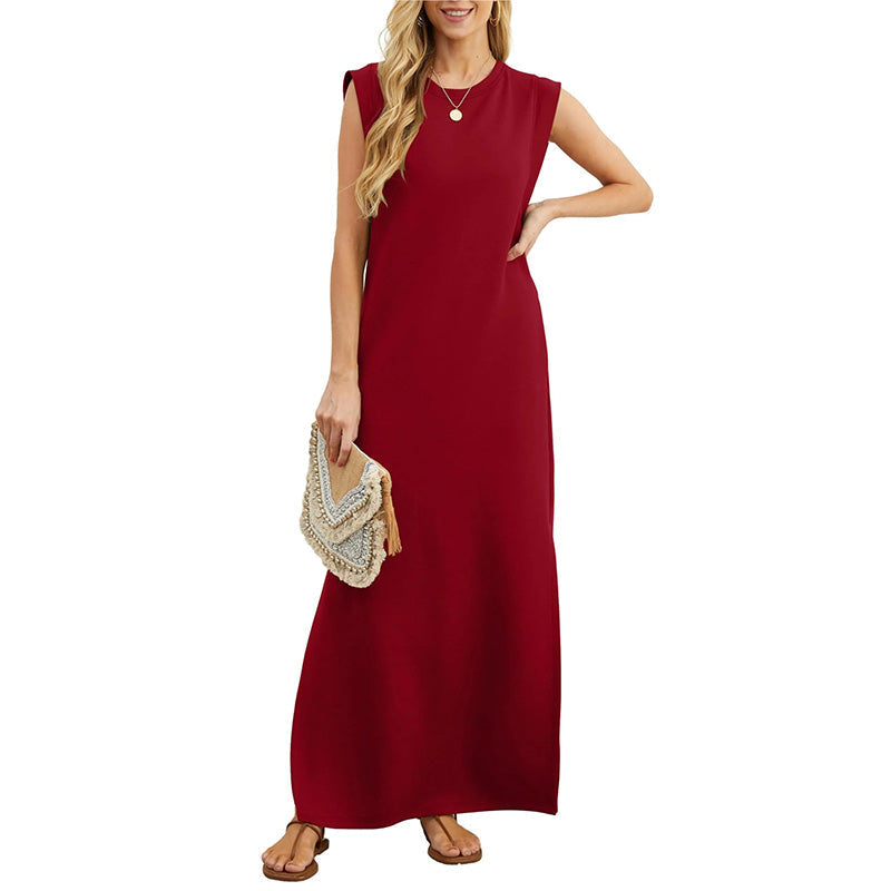 Versatile sleeveless maxi dress for women, offering a comfortable & elegant casual style for any summer occasion.