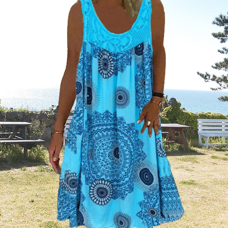 Casual women's sleeveless summer dress, ideal for everyday wear, comfort, and style.