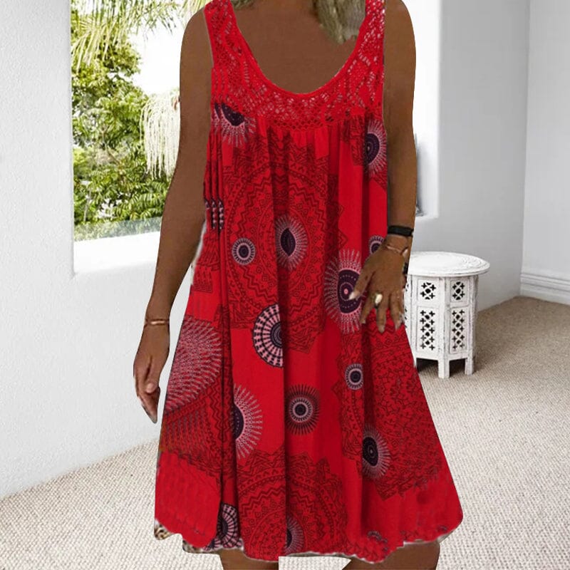 Relaxed fit women's sleeveless beachwear sundress, comfortable and stylish for summer.