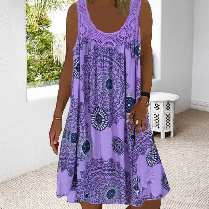 Versatile women's sleeveless casual sundress, perfect for vacation, beachwear, or everyday comfort.