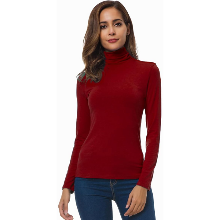 Fall fashion women's slim fit long sleeve turtleneck, comfortable and chic.