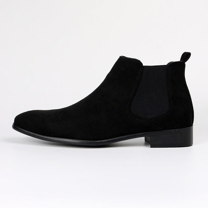 Modern women's slip-on Chelsea boots, durable design with a chic block heel, great for winter outfits.