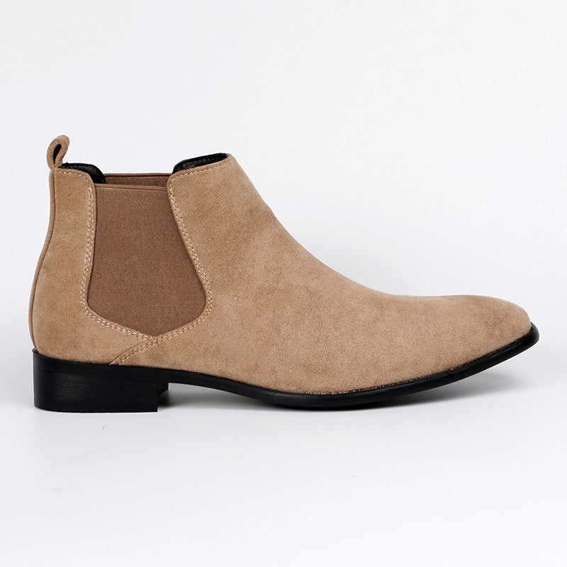 Chic women's block heel slip-on Chelsea boots, perfect ankle boots for casual outings or office comfort.