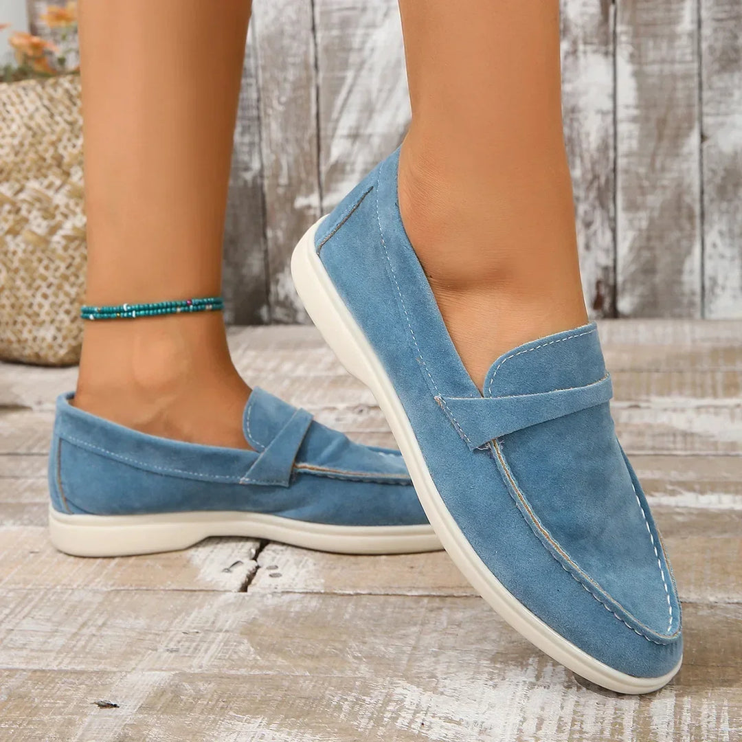 Professional women's slip-on loafers, cushioned for comfort in office & casual environments.