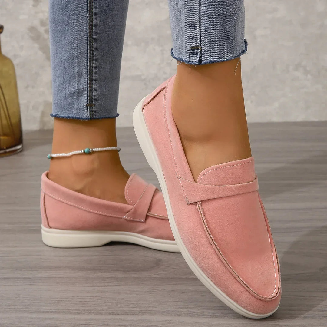 Ergonomic women's slip-on loafers with cushioned insoles, great for office & casual wear.