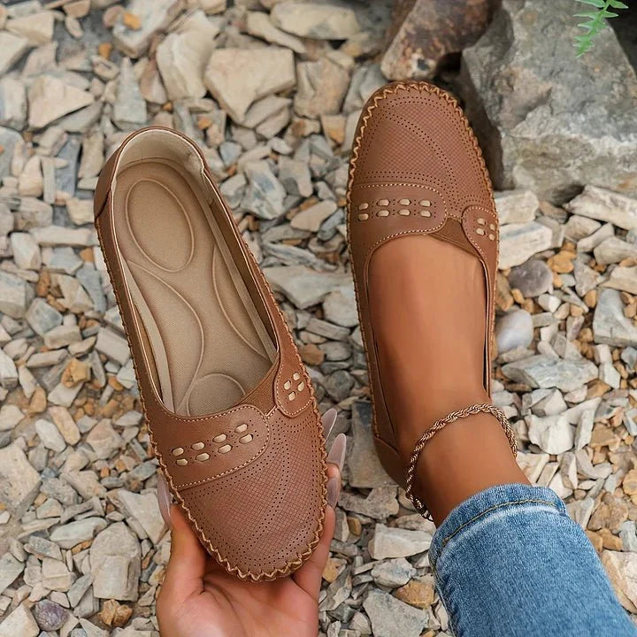 Chic women's loafers, effortless slip-on flats providing comfort for all-day wear and casual style.