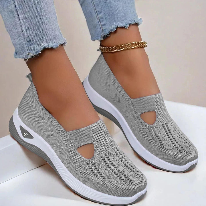 Lightweight women's slip-on sneakers for summer, featuring orthopedic arch support.