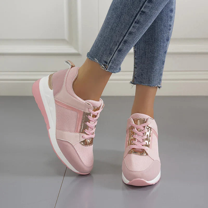 Women's orthopedic friendly sneakers, offering soft cushioning & support for walking and daily activities.