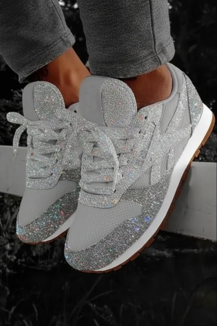 Women's versatile sparkling sneakers, offering comfort and style for various casual and everyday occasions.