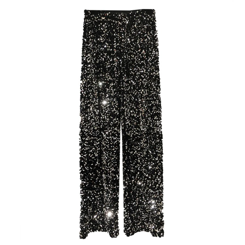 Women's sparkling high-waist party pants, perfect for evening wear & clubwear. Stretchy & comfortable for night outs.