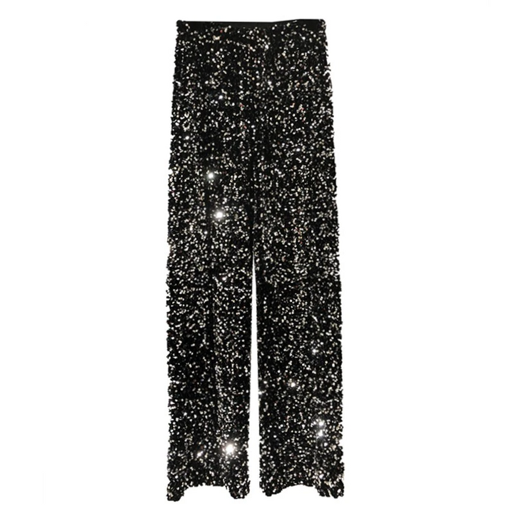 Women's sparkling high-waist party pants, perfect for evening wear & clubwear. Stretchy & comfortable for night outs.
