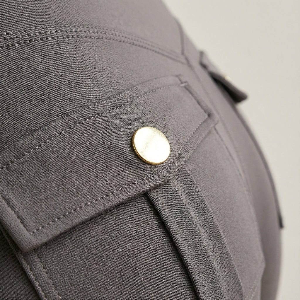 Stylish women's high-waist cargo leggings with functional pockets, great for sportswear & daily active wear.