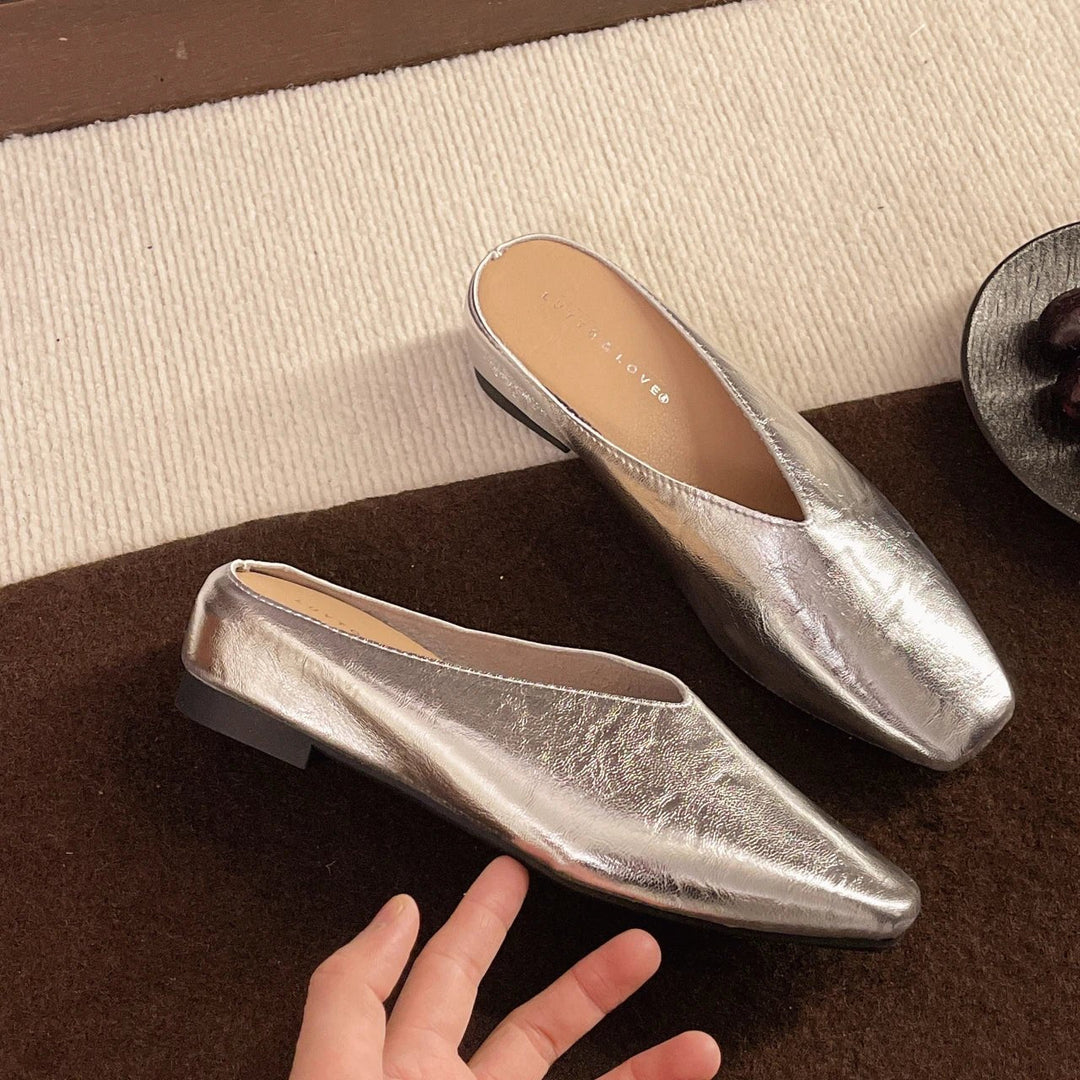Spring/Summer women's square toe slip-on flats, perfect for adding a stylish touch to any outfit.