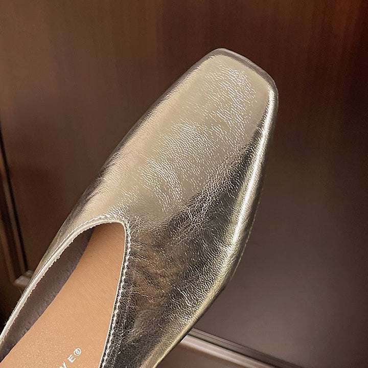 Lightweight women's square toe slip-on flats, excellent for all-day comfort and casual elegance.