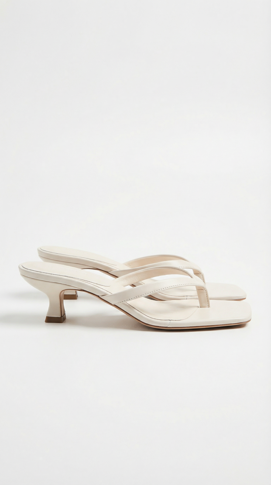 Comfortable women's square toe thong kitten heel sandals, perfect for everyday elegance.