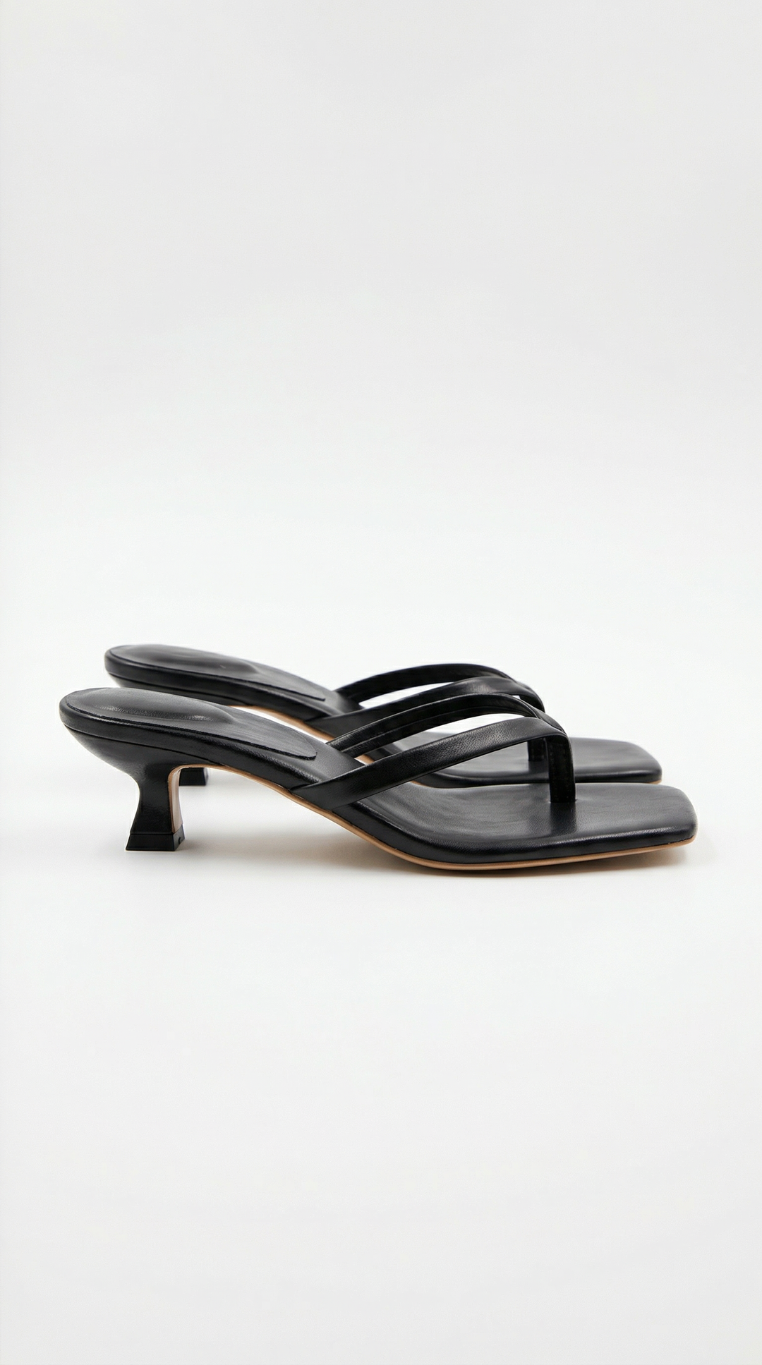 Stylish women's square toe thong kitten heel sandals, perfect for versatile dressing.