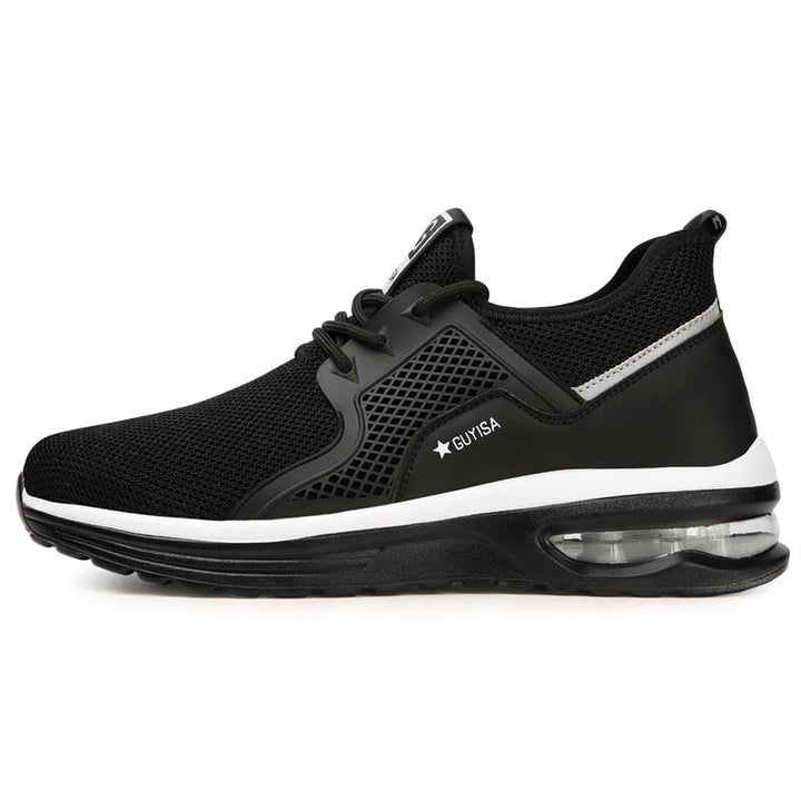 Women's steel toe safety sneakers with orthopedic support, slip-resistant for work footwear.