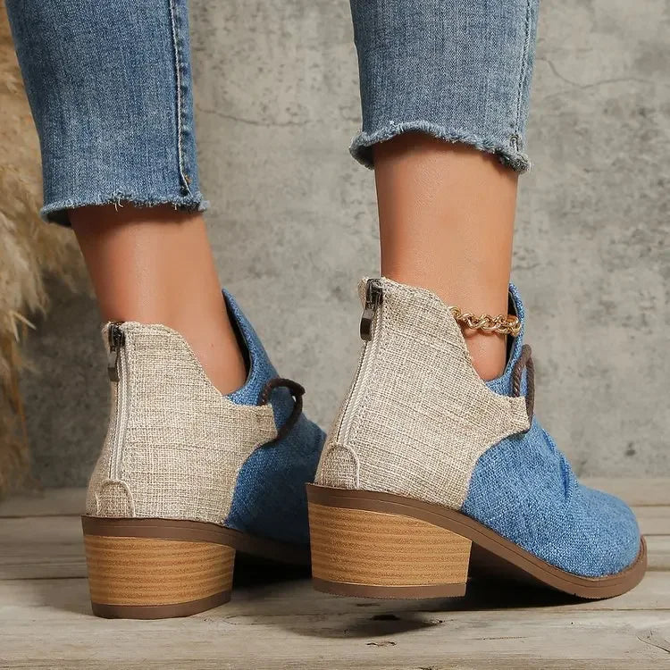 Leopard print ankle boots with braided lace-wrap detail for women. Fashionable and comfortable.