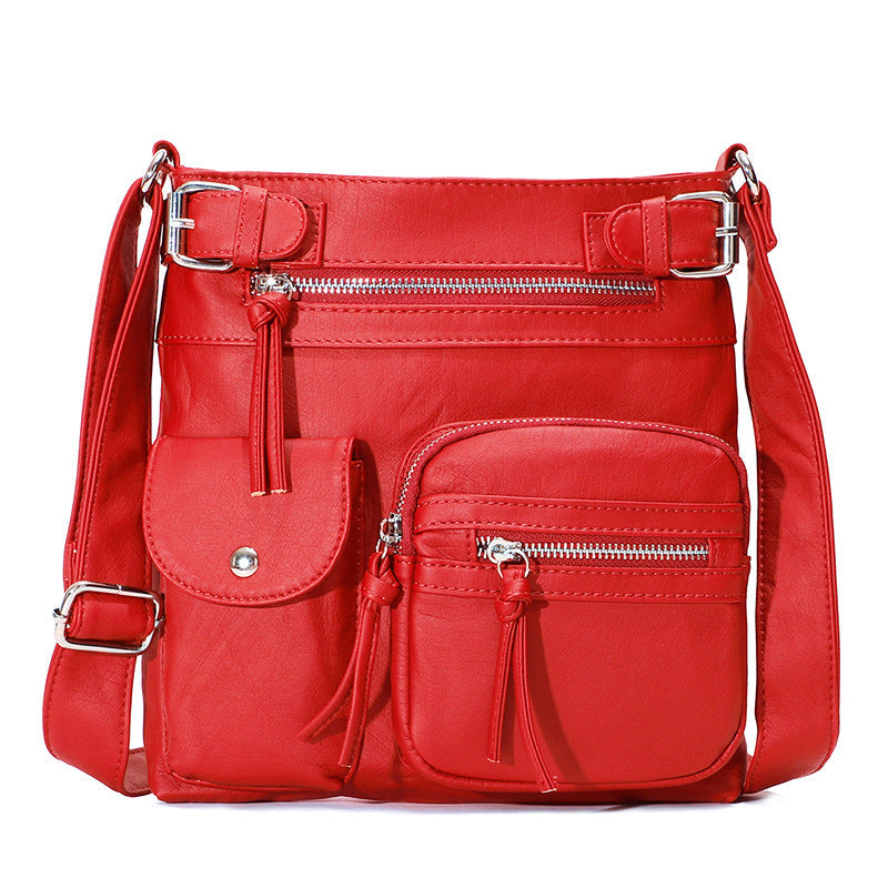 Women's stylish anti-theft travel shoulder bag with a spacious main compartment.