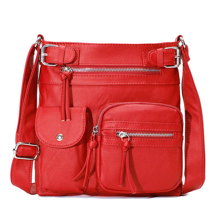 Women's stylish anti-theft travel shoulder bag with a spacious main compartment.