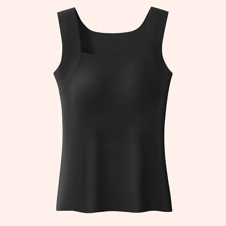 Women's stylish comfort tank top with built-in bra. Perfect sleeveless activewear or casual summer top, all-day wear.