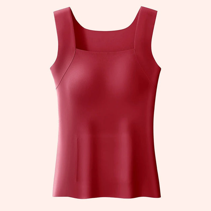 Stylish women's comfort tank top with built-in bra for support. Sleeveless activewear & casual summer top, versatile everyday wear.