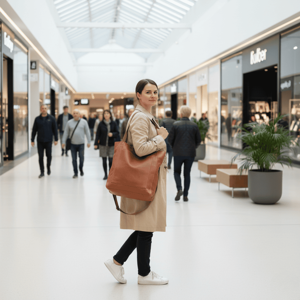 Elegant brown women's crossbody bag with organized compartments, ideal for daily essentials & travel.