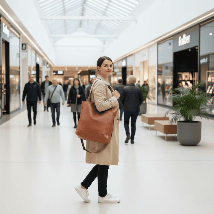 Elegant brown women's crossbody bag with organized compartments, ideal for daily essentials & travel.