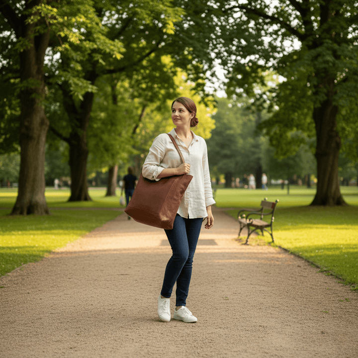 Stylish coffee brown women's shoulder bag, an elegant everyday accessory for organized essentials.