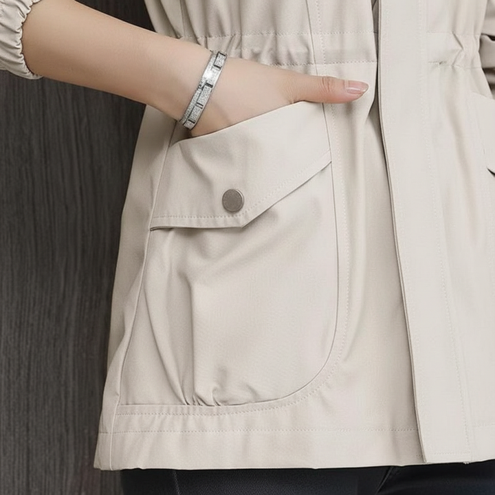 Versatile women's spring/autumn jacket. Stylish & lightweight Flora outerwear for changing weather.