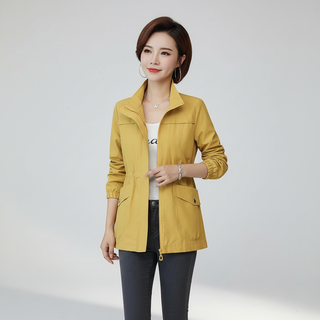 Women's Flora transitional jacket. Lightweight, stylish, and versatile for spring & autumn casual outfits.
