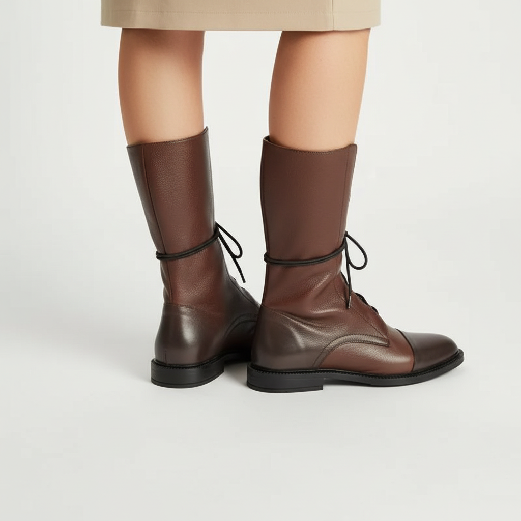 Women's comfortable high lace-up winter boots, offering stylish and warm footwear for cool weather.