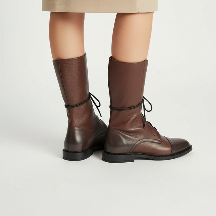 Women's comfortable high lace-up winter boots, offering stylish and warm footwear for cool weather.