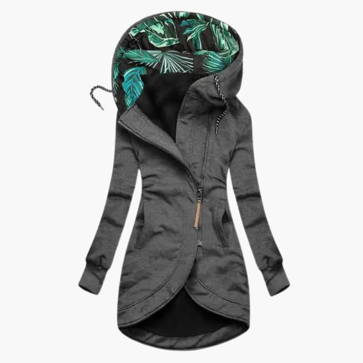 Warm women's insulated winter coat, comfortable & windproof for cold weather protection.