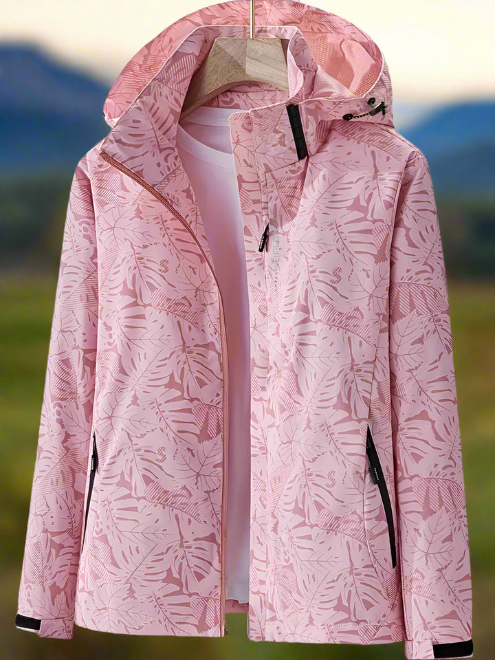 Comfortable & stylish women's waterproof windbreaker jacket, ideal for summer outdoor activities & travel.