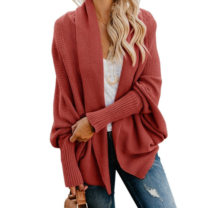 Stylish women's long sleeve oversized cardigan, a perfect blend of comfort and elegance.