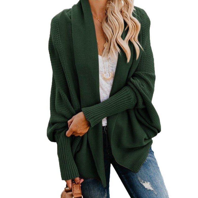 Cozy long sleeve oversized cardigan for women, elegant and versatile outerwear.